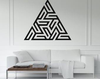 Geometric Triangle Wall Art DXF, Sacred Geometry Metal Sign, Minimalist Abstract Maze Design, Laser Cut File, CNC Plasma Cutting Vector