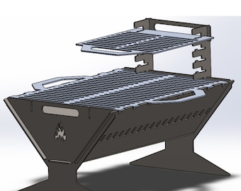 Fichiers Dxf CNC, Fichiers Dxf plasma, Fichiers Dxf pour feu de camp, Découpe plasma, Grille pliante, Feu de camp pliant, Camping, Fichiers Dxf pour barbecue, Feu de camp