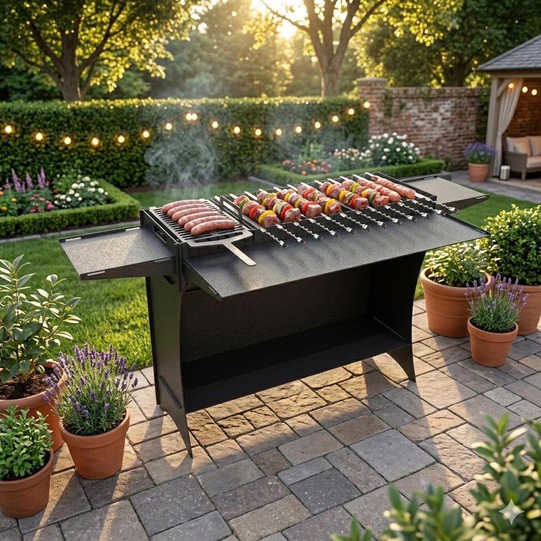 Collapsible BBQ Grill and Mangal DXF Files for Laser Cutting — Portable ...