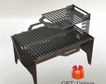 Collapsible Grill & Fire Pit DXF Files – CNC Cutting Plans (Digital Download)