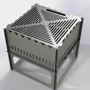 DXF Dateien für tragbaren Grill & Feuerstelle - Laserschneiden, Laserschneiden - DIY Feuerstelle Design - Digital Download