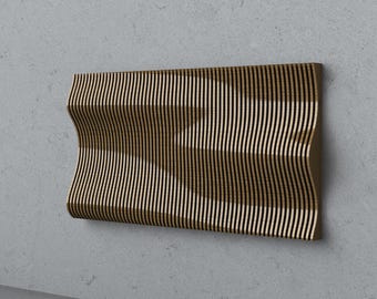 Parametric "Double Wave" Wall Art CNC Files - 3D Abstract Slat Panel DXF for Laser Cutting - Modern Textured Wood Decor