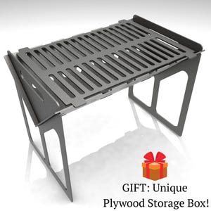 Kompakter klappbarer Grill & Feuerstelle – CNC DXF Dateien für Laser und Wasserstrahl – DIY Outdoor Projekt