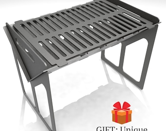 Folding Grill & Fire Pit CNC DXF Files – DIY Outdoor Project (Digital Download)