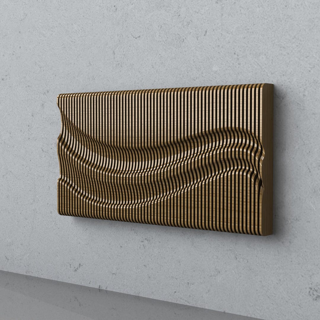 Parametric Wavy Wall Art CNC Files, 3D Wood Wave Panel DXF for Laser ...