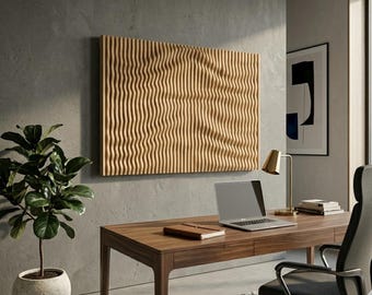 Parametric Wall Art Wood Slats CNC Files, Wavy Wall Decor Laser Cut Template, Digital Files for DIY Interior Design