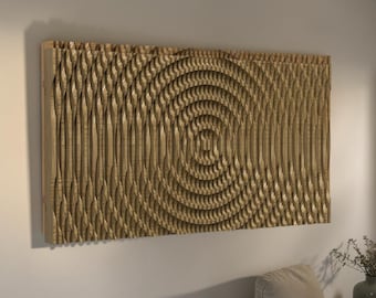 Parametric "Ripple Wave" Wall Art CNC Files | 3D Textured Wood Slat Panel DXF for Laser Cut | Modern Abstract Acoustic Panel Vector Plan