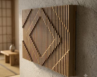 Parametric Wood Wall Panel - Geometric Rhombus CNC Design - Digital Files for Laser Cutting