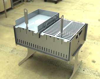CNC Ready DXF Files: High-Demand Collapsible BBQ Grill & Fire Pit - 3mm Steel Production