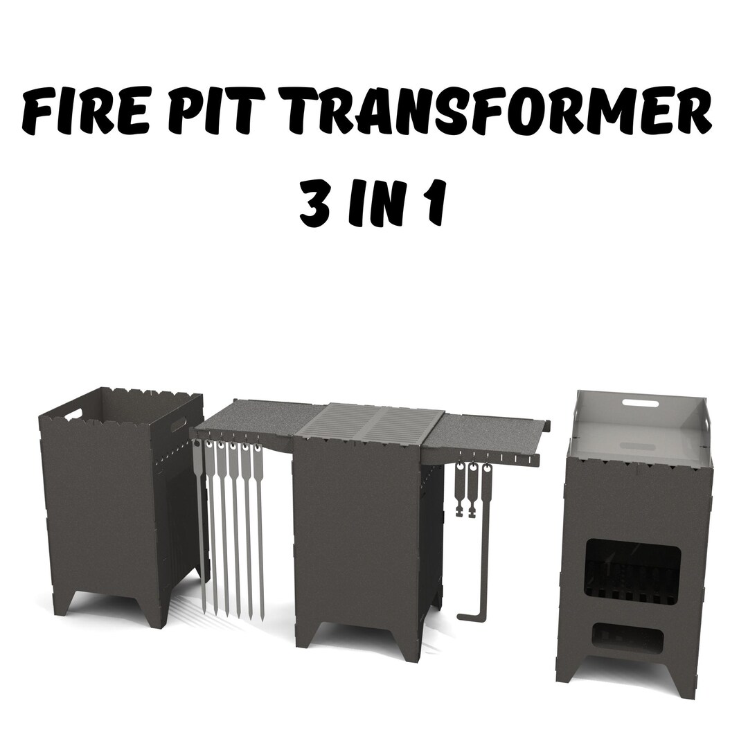 3-in-1 Fire Pit Grill Wood Stove DXF Plans – DIY Laser Cut Files - Etsy