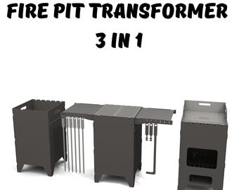 3-in-1 Fire Pit Grill Wood Stove DXF Plans – DIY Laser Cut Files