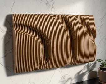 Extra Wide Parametric Wall Art CNC Files, 3D Wavy Slat Panel DXF for Laser Cut, Modern Office Decor Plan