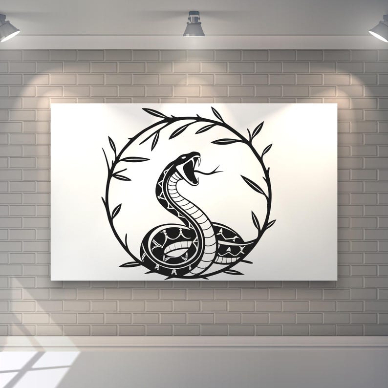DIY Coiled Snake Wall Art Laser Cut – Elegant Serpent Design in Oval ...