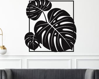 Monstera Wall Art Svg , Monstera Leafs Laser Cut Files , Wood Wall Art ...
