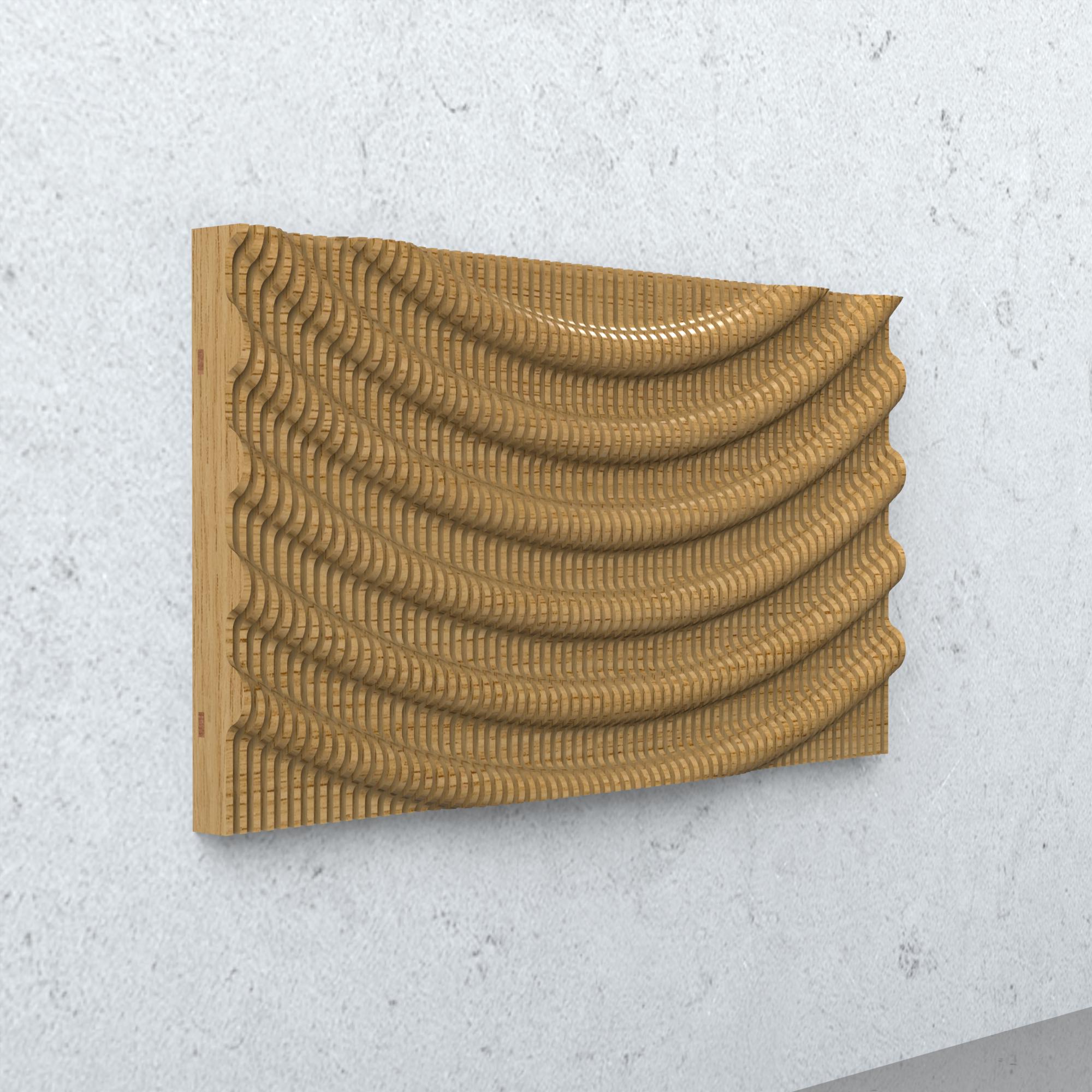 Wavy Parametric Wall Art DXF Files CNC Router Plans Abstract Wood Panel ...
