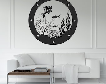 DIY Underwater World Wall Art – Vector File for Laser and Plasma Cutting (dxf, dwg, svg, pdf, ai, cdr, plt, png) Metal & Wood CNC Machine