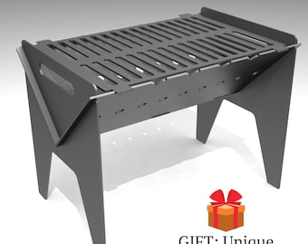 Foldable Grill & Fire Pit CNC Plans – DIY DXF Files