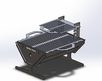 Fichiers Dxf CNC, Fichiers Dxf plasma, Fichiers Dxf pour feu de camp, Découpe plasma, Grille pliante, Feu de camp pliant, Camping, Fichiers Dxf pour barbecue, Feu de camp