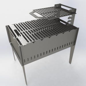 Faltbarer tragbarer Grill & Feuerstelle als DXF Datei - mit Laser, Wasserstrahl, Laserschneiden - Digitaler Download