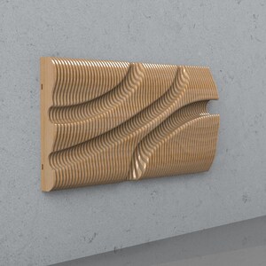 Parametric Wall Art DXF Files for CNC Laser Cut, 3D Wavy Wood Panel Wall Decor, CNC Router Project for Office and Home