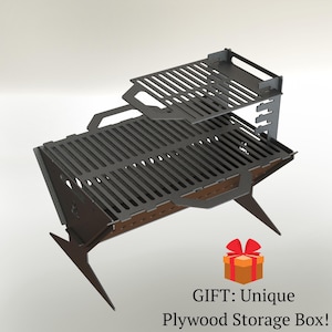 Faltbarer Tragbarer Grill & Feuerstelle DXF Datei - DIY CNC Schneideplan für Laser, Laser, Laser,Plasma, Wasserstrahl - Digitaler Download