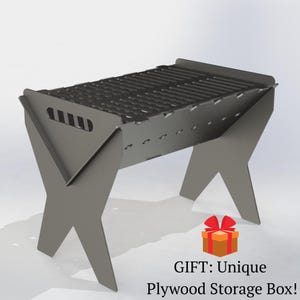 Faltbarer Tragbarer Grill & Feuerstelle DXF Datei - DIY CNC Schneideplan für Laser, Laser, Laser,Plasma, Wasserstrahl - Digitaler Download