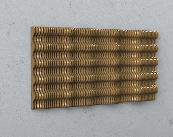 Parametrische Wand Kunst DXF CNC Dateien, gewellte Lamellenwand Dekor, 3D Holzwellen Skulptur für Laserschnitt, CNC Fräser Plan