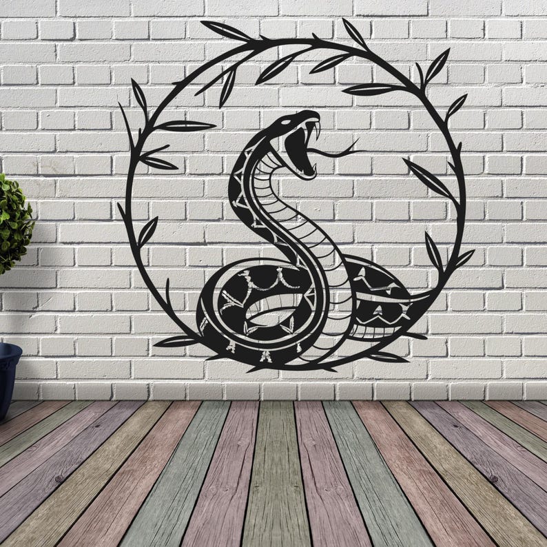 DIY Coiled Snake Wall Art Laser Cut – Elegant Serpent Design in Oval ...