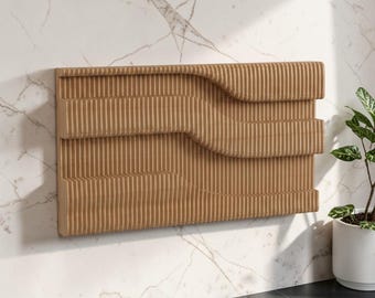 Large Parametric Wall Art CNC Files, 2286mm Wide 3D Wavy Panel DXF for Laser Cut, Modern Interior Decor Plan