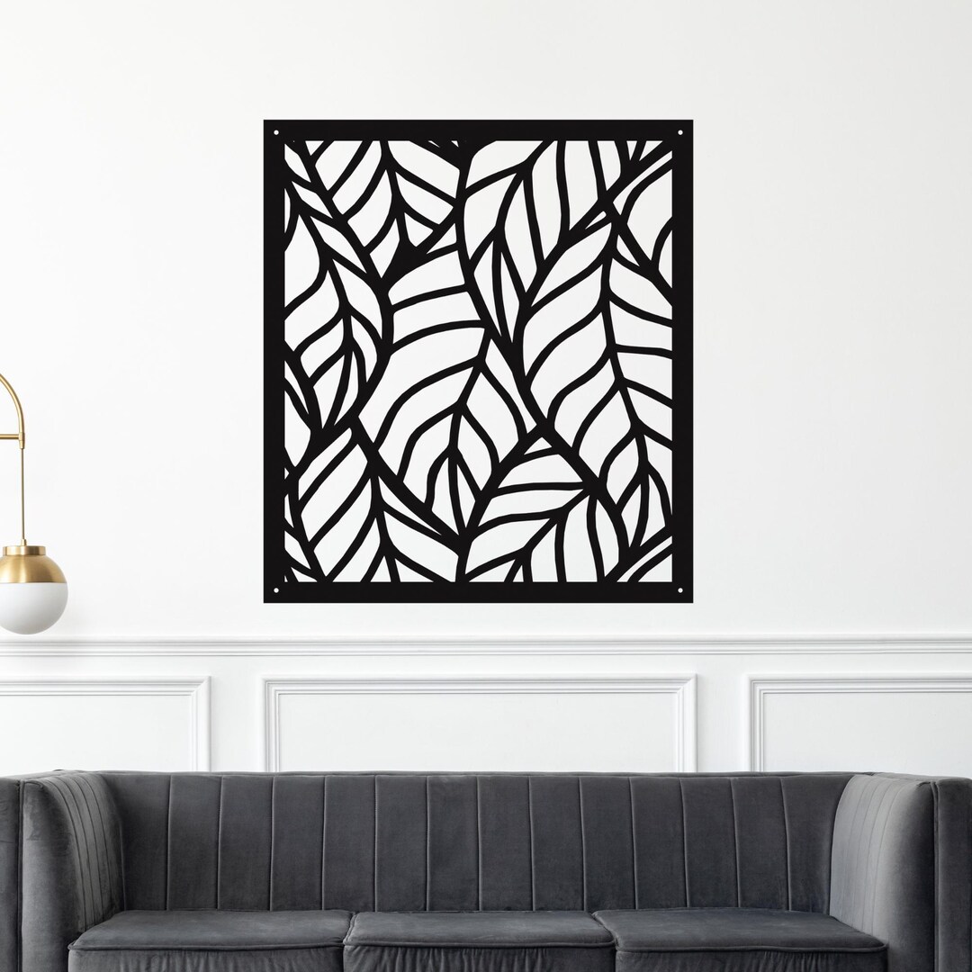 Abstract Leaves DXF, Botanical Wall Panel Design, Tropical Foliage ...