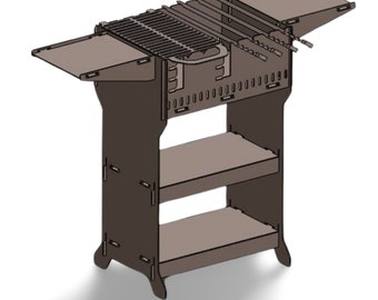 CNC Dxf Files, Plasma Dxf Files, Campfire Dxf Files, Plasma Cutting, Folding Grill, Folding Campfire, Camping, BBQ Dxf Files, Campfire