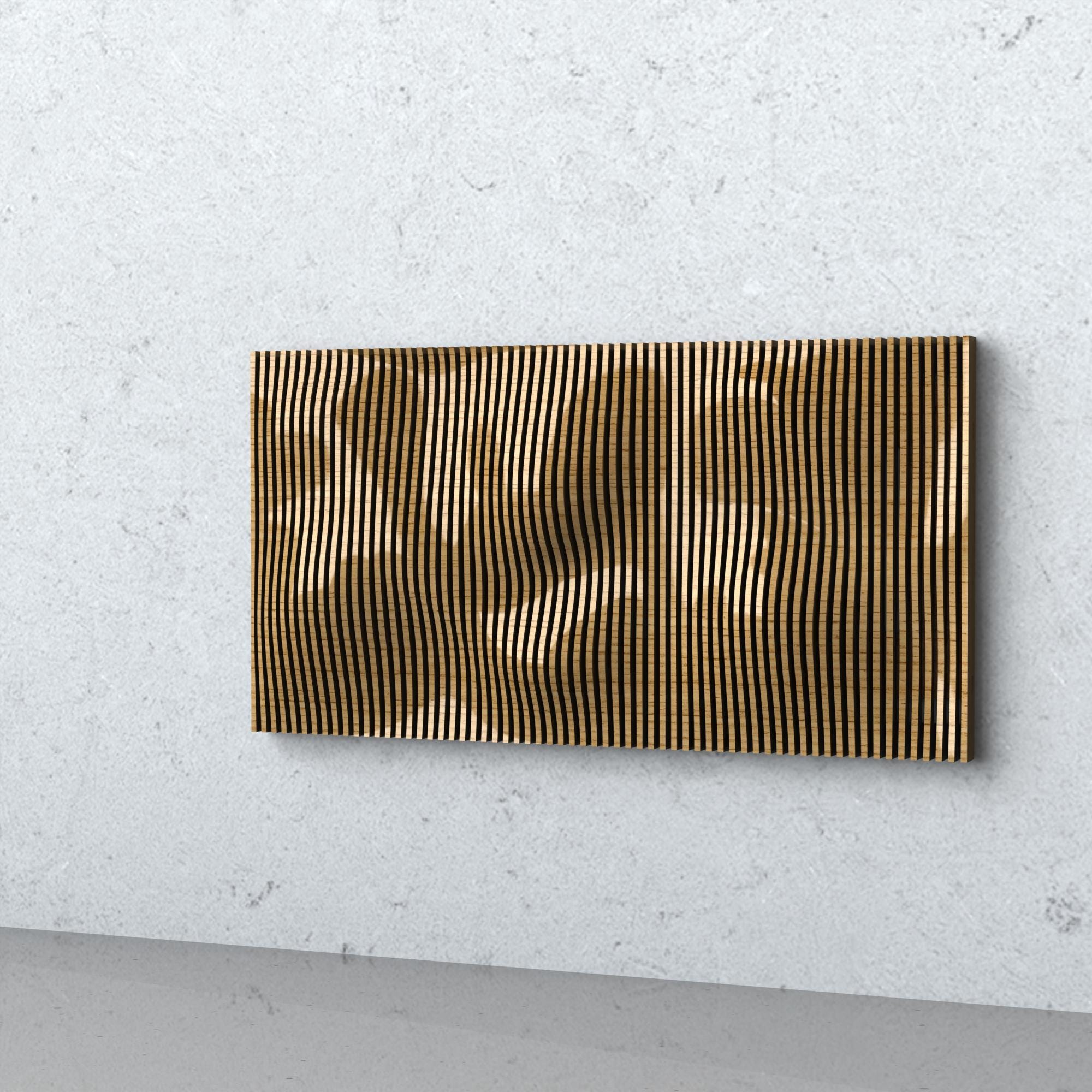 Parametric Wall Art DXF for CNC | 2300mm Wide 3D Wavy Panel | 64 Slats ...
