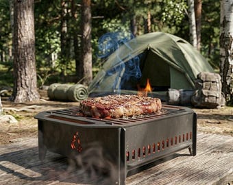 Collapsible Grill DXF Files | Laser Cut BBQ Fire Pit Plan (Digital Download)