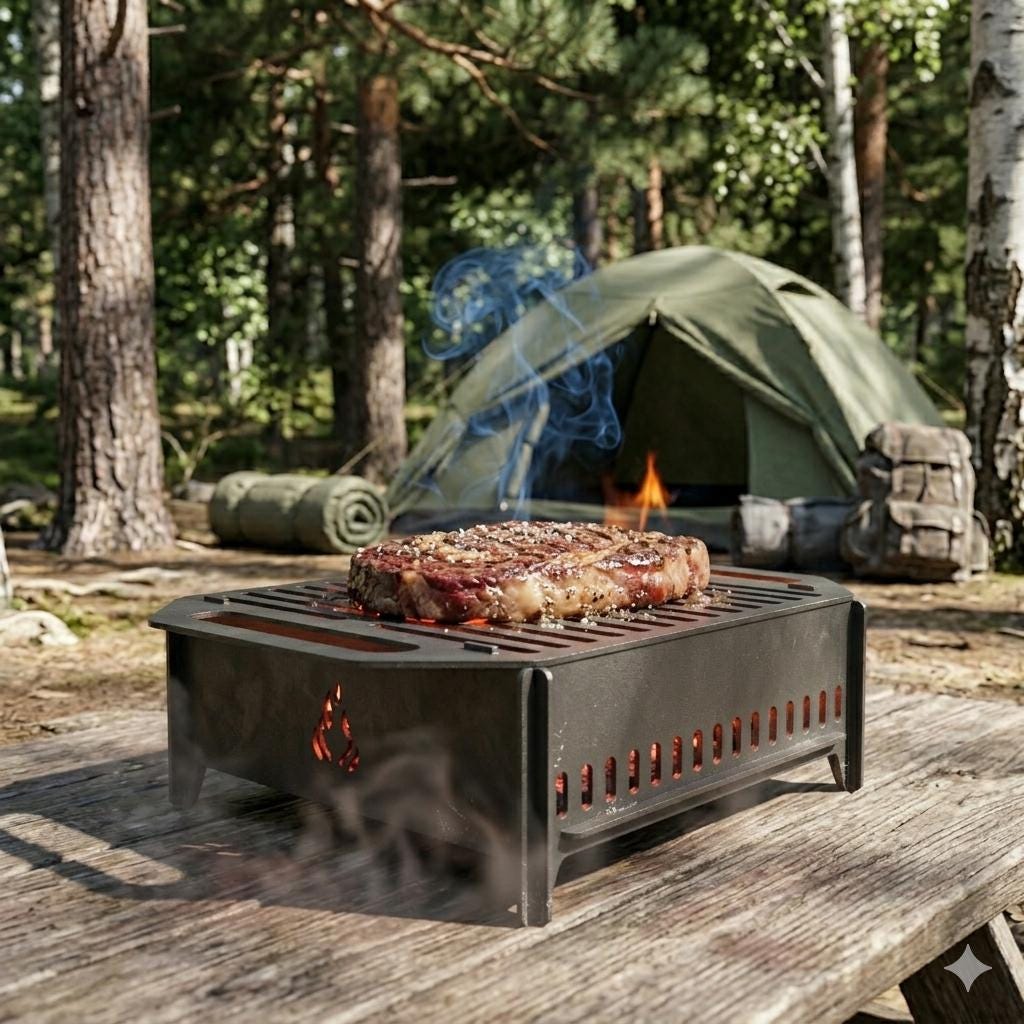 Collapsible Grill DXF Files | Laser Cut BBQ Fire Pit Plan (digital
