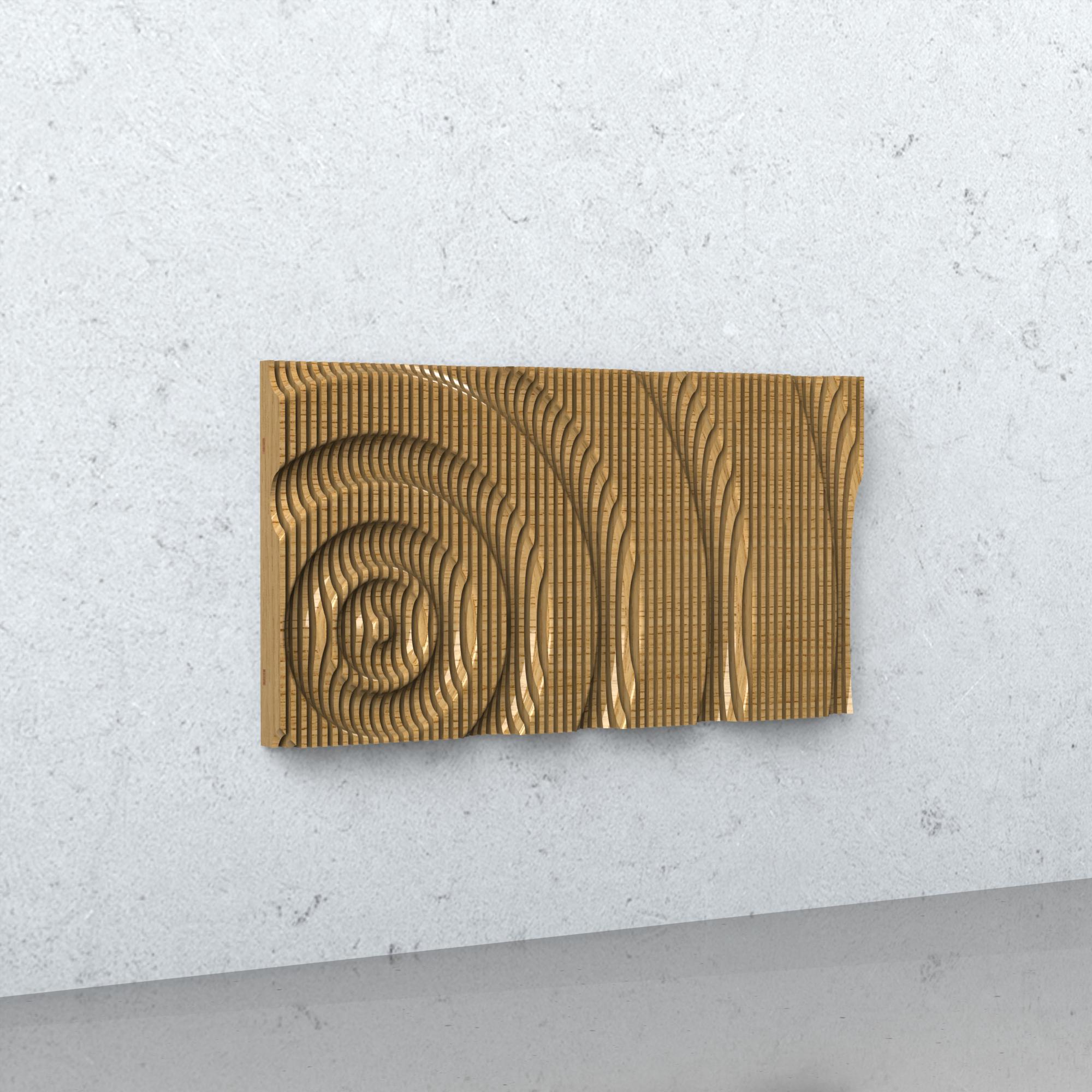 Parametric Wall Art DXF CNC Files, Large Wavy Slat Panel Wall Decor, 3D ...