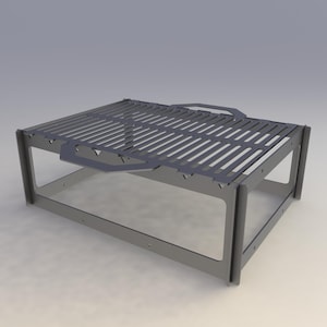 DXF Dateien für den tragbaren Grill & Feuerstelle – Laser, Laser,Plasma, Wasserstrahlschneiden – DIY BBQ Grill als Digital Download