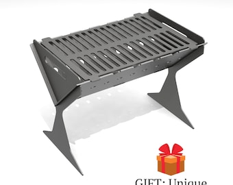 Folding Grill & Fire Pit DXF Files – CNC Laser Cut DIY Project