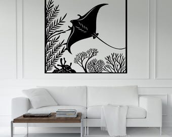 DIY Stingray Wall Art Decor – Vector File for Laser and Plasma Cutting (dxf, dwg, svg, pdf, ai, cdr, plt, png) Metal & Wood CNC Machine