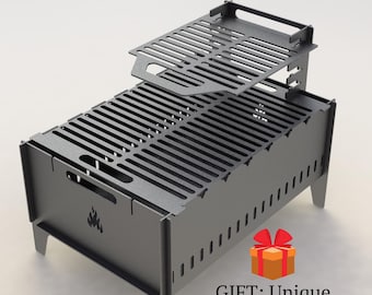Collapsible Grill & Fire Pit DXF Files – DIY BBQ With Storage Box