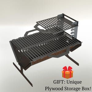 Zusammenklappbarer tragbarer Grill & Feuerstelle DXF-Dateien – DIY CNC-Schneidevorlage für Laser, Blutstrahlschneiden, Laserschneiden – sofortiger digitaler Download