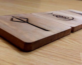 Dessous de verre en bois pour les fans de Bloodborne Hunters