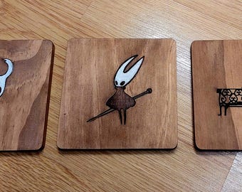 Ensemble de sous-bocks en bois Hollow Knight fan art