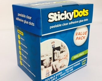 2 x U-Adhesive Sticky Dots Peelable Extra Strength Adhesive Value Pack 1600 x 10mm