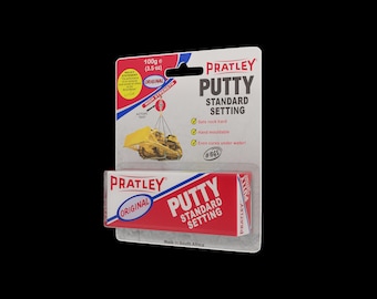 May include: A red and white tube of Pratley Putty Standard Setting, a high-strength adhesive. The tube is labeled "Original" and "Made in South Africa".