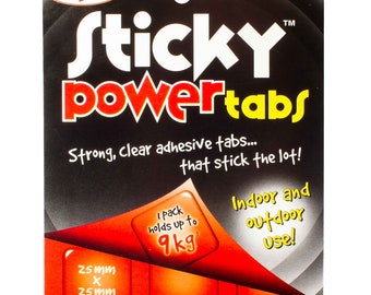 4 x U-Fix Sticky Power Tabs Double Sided Strong Adhesive Glue Squares 25x25mm