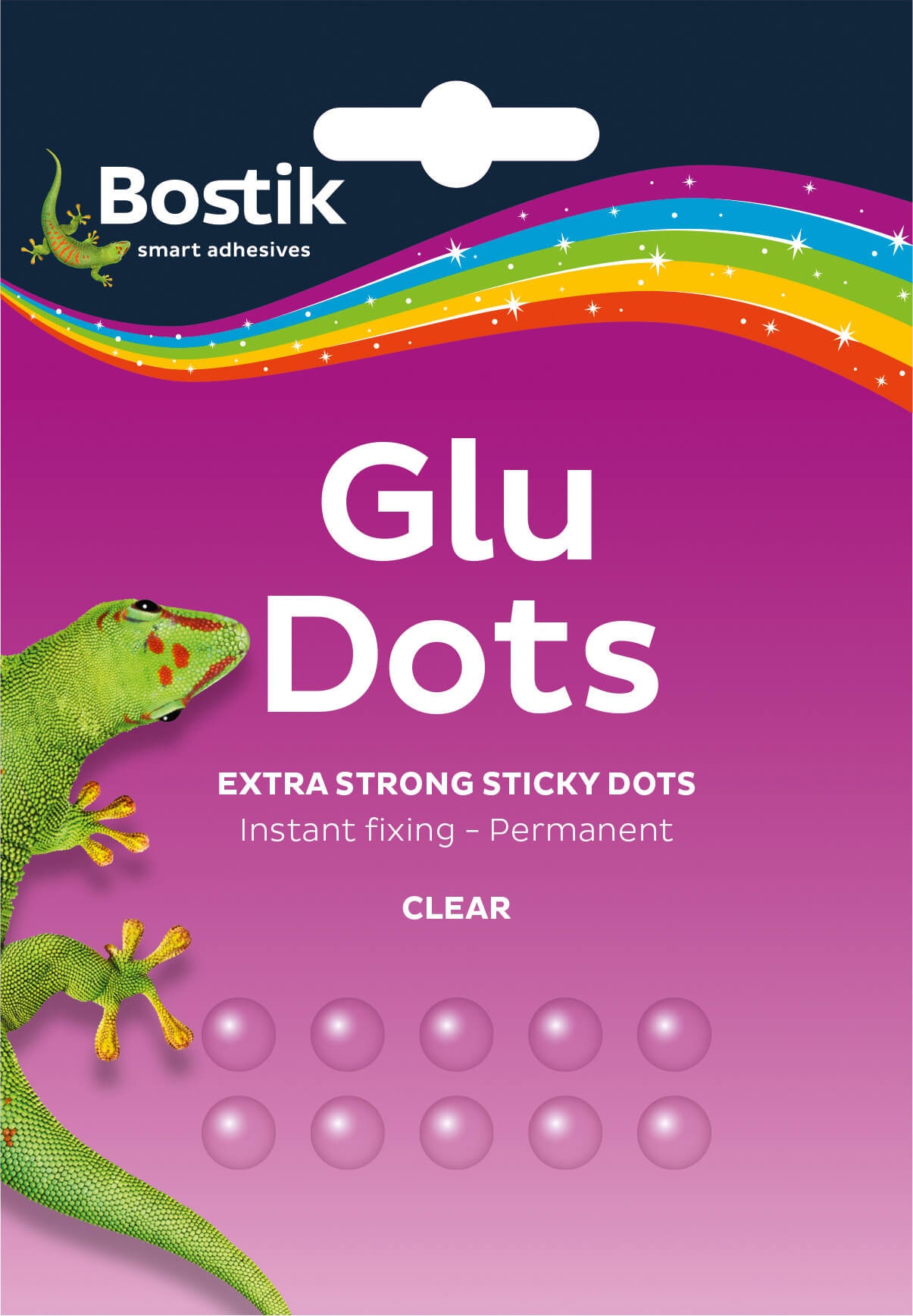 Blu Tak Glu Dots Removable Clear Double Sided Sticky 64 Dots