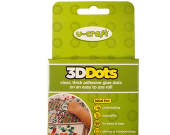 6 x 100 U-Craft 3D Thick Adhesive Dots Permanent Double Sided 201064