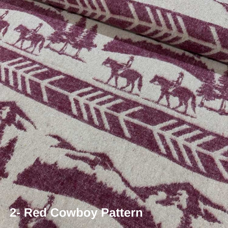 Cowboy Patterned Fleece Fabric for Half Yard, Fleece Fabric for Winter