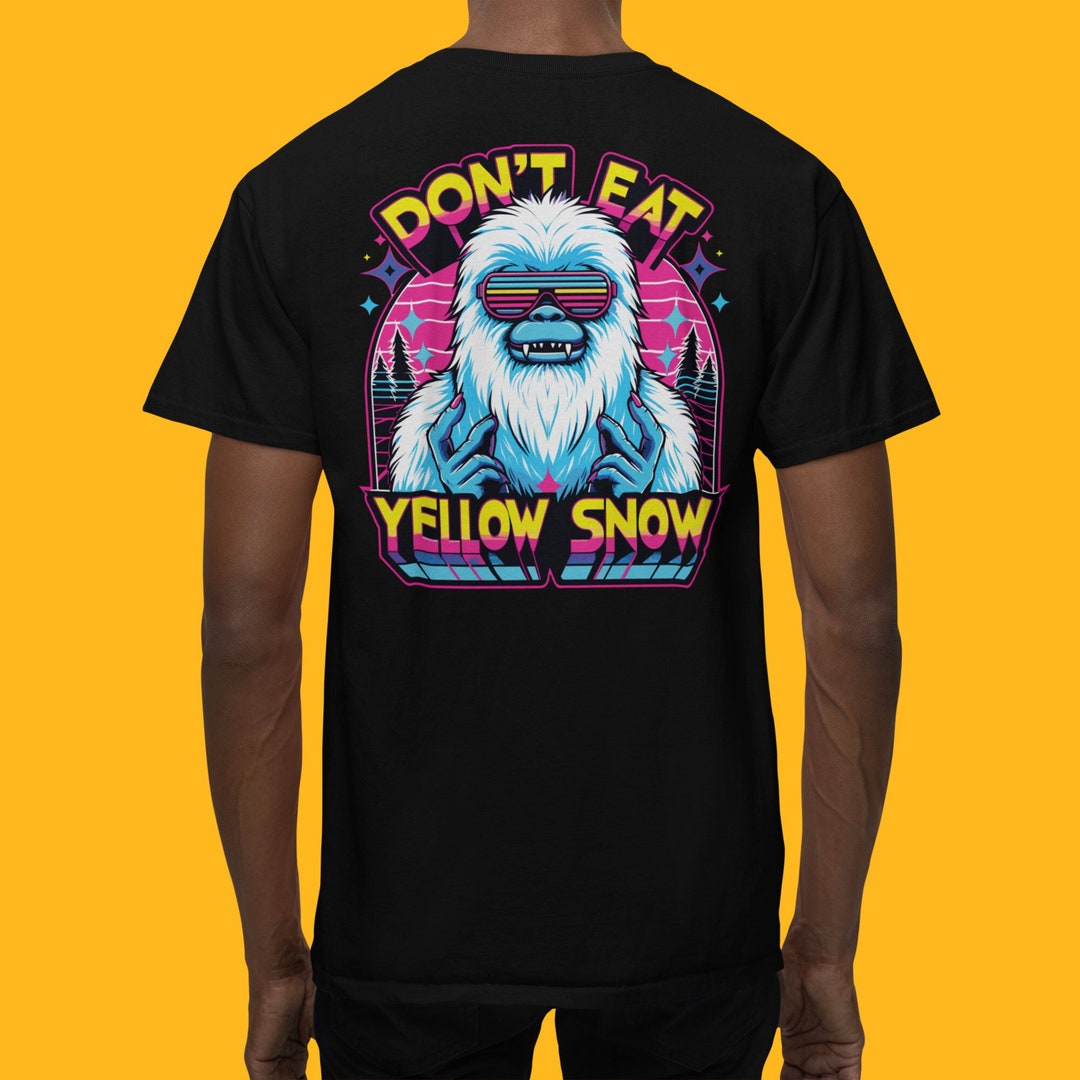 Funny Retro Neon Colors Yeti Tshirt Men Vintage 90s Party Etsy