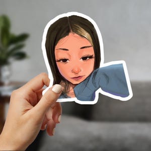 Leuke meisjessticker, vinylsticker, sfeer, laptop, auto, telefoon, bubbelvrije stickers.
